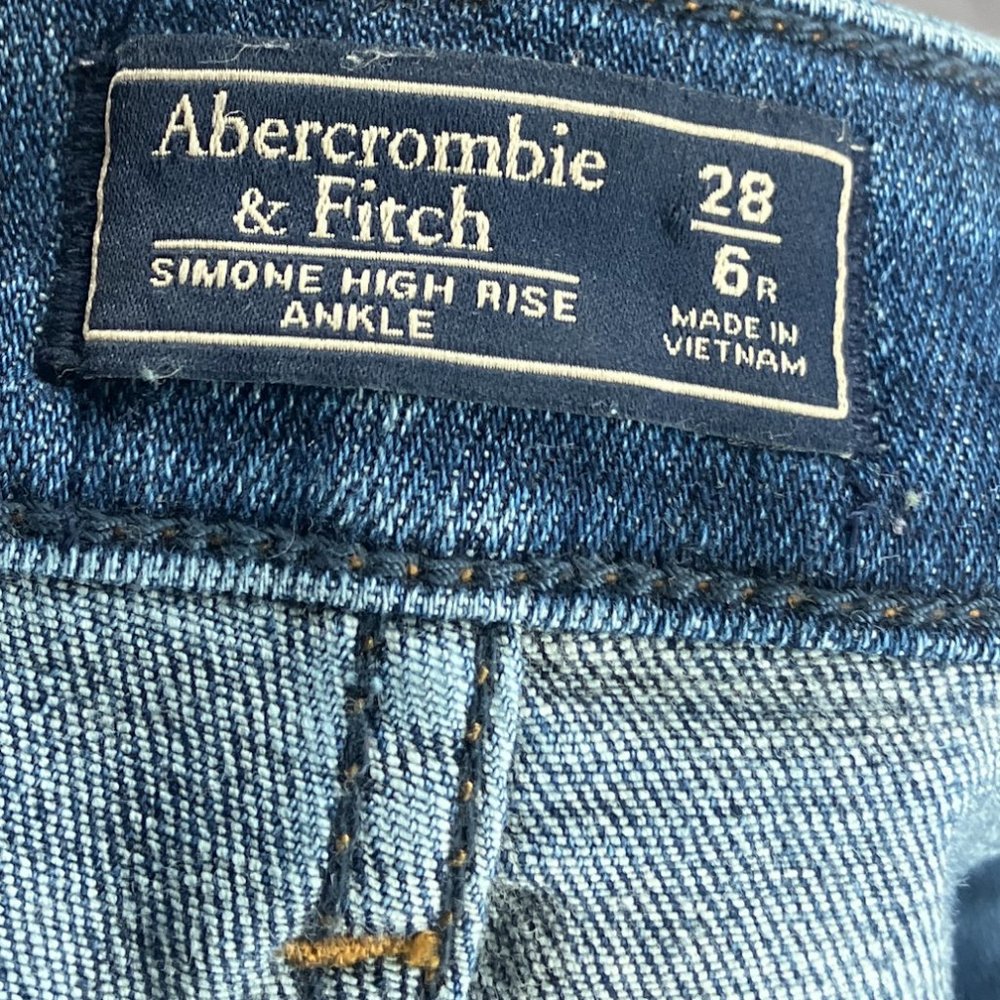 Abercrombie & Fitch 6 Regular 28 Simone High Rise Ankle Distressed Skinny Jeans - Picture 3 of 4